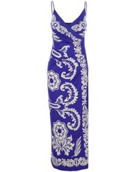 Etro - Long Dress With Spaghetti Straps And All-Over Print - Lyst