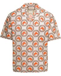 Gucci - Cotton Muslin Equestrian Print Shirt - Lyst