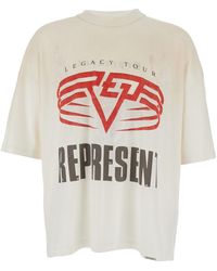 Represent - T-Shirt Girocollo Con Maxi Stampa Logo Su Fronte E Retro In - Lyst