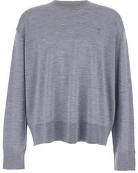 Ami Paris - Crew Neck Sweater With Embroidered Logo On The Front - Lyst