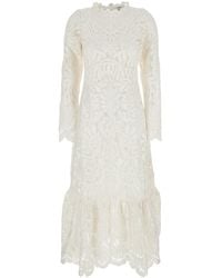 Sea - Agathe Applique Long-Sleeved Dress (D2) - Lyst