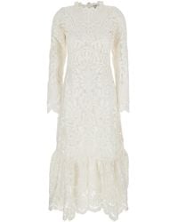 Sea - Abito Lungo 'Agathe Applique' Girocollo Con Orlo Asimmetrico I - Lyst