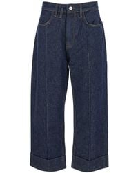 Tela - 'Brooklyn' Jeans With Logo Patch On The Rear And Turn-Up Hem - Lyst