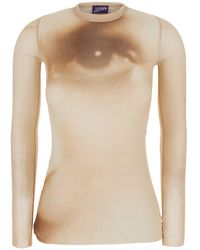 Jean Paul Gaultier - T-Shirt With "Face" Print And Long Sleeves In - Lyst