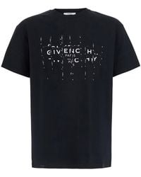 Givenchy - Crew Neck T-Shirt With Logo Lettering On The Front - Lyst