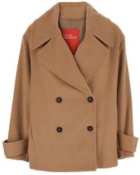 ..,merci - Double-Breasted Coat With Wide Notched Revers - Lyst