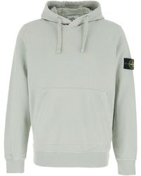 Stone Island - Hoodie With Drawstring Hood And Logo Patch On The Sleeve - Lyst