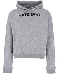 JORDANLUCA - Hoodie With Fixed Hood And Print On The Front - Lyst