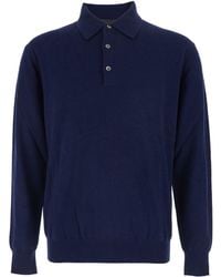 Plain - Sweater With Polo Shirt Style Collar And Long Sleeves - Lyst