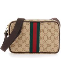 Gucci - Crossbody Bag With Web Stripe On The Front And Adjustable - Lyst