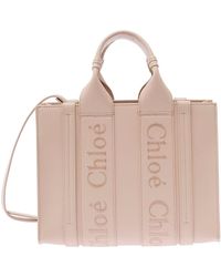 Chloé - 'Small Woody' Tote Bag With Tonal Logo Detail - Lyst