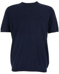 Kangra - Crew Neck Sweater With Ribbed Details - Lyst