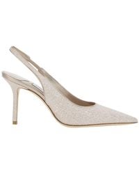 Jimmy Choo - 'Love' Metallic Slingback Pumps With All-Over Glitter And High Stiletto Heel - Lyst