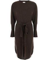 SOLOCASCMIR - Crewneck Dress With Front Belt - Lyst