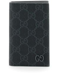 Gucci - Card Holder With All-Over Gg Motif And Logo On The Front - Lyst