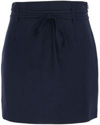 Twinset - Skirt With Hidden Zip Closure On The Side And Bow On The - Lyst