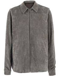 Rick Owens - 'Brad' Jacket With Classic Collar And Back Strap - Lyst