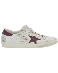 Golden Goose - Superstar' Low Top Sneakers With Star Patch On The Side And Logo Lettering On The Heel - Lyst