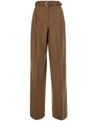 Max Mara - 'Lago' Trousers With Waistband And Front Pleats I - Lyst