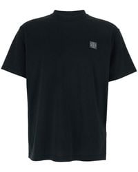 Stone Island - Crewneck T-Shirt With Logo Patch On The Front - Lyst