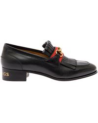 Gucci - 'Palm Springs' Loafer With Web And Fringes - Lyst
