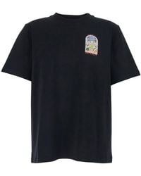 CASABLANCA - T-Shirt With Logo Detail On The Front And Maxi Logo On The Back - Lyst