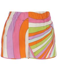 PUCCI - Shorts With Elasticated Waist And All-Over Geometric - Lyst