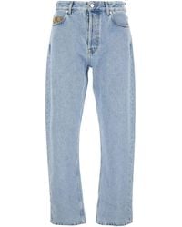 Gucci - Jeans With Gg Detail On The Pocket And Logo Patch On - Lyst