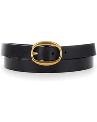Saint Laurent - Belt With Oval Buckle — Leather - Lyst