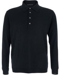Low Brand - Sweater With Polo Shirt Style Collar And Long Sleeves - Lyst