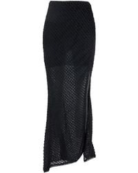 Charo Ruiz - Gonna Lunga 'Eris' Con Singolo Spacco Sul Lato E Ricamo All - Lyst