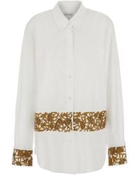 Dries Van Noten - 'Cheers' Shirt With Applied Embroidery On The Waist And Sleeves - Lyst