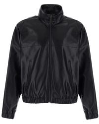 Saint Laurent - High Collar Jacket With Front Zip Closure And Cass - Lyst