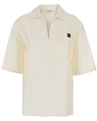 Max Mara - Camicia 'Osiride' Con Scollo A V E Patch Logo Sul Fronte - Lyst