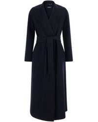 Max Mara - 'S Maxmara 'Poldo' Double-Breasted Coat With Notched Revers And Front Belt - Lyst