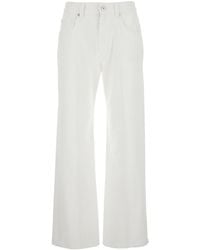 Brunello Cucinelli - Pantaloni A Cinque Tasche Con Patch Logo Sul Retro - Lyst