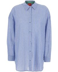 ..,merci - Shirt With Classic Collar And All-Over Striped Patter - Lyst