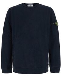 Stone Island - Felpa Girocollo Con Patch Logo Sulla Manica - Lyst