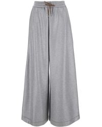 Brunello Cucinelli - Trousers Wide-Leg Elastic Drawstring - Lyst