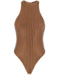 VENUJA - One-Piece Swimsuit With Racerback And Striped Sequins - Lyst