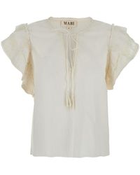 M.A.B.E - Top With V-Neck On The Front And Knot Closure - Lyst