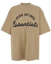Fear Of God - Crew Neck T-Shirt With Dropped Shoulders And Maxi Lo - Lyst