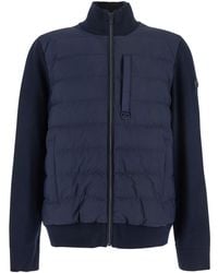 Moose Knuckles - Cardigan With Knitted Inserts And Logo Patch On Sl - Lyst