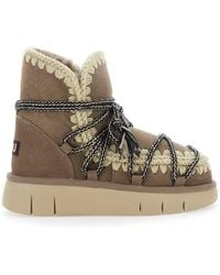 Mou - Ankle Boots With Lace Closure And Tassel Detail - Lyst