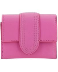 Jacquemus - 'le Compact Bambino' Pink Wallet With Magnetic Closure In Leather Woman - Lyst