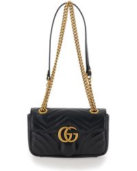 Gucci - 'Gg Marmont' Mini Crossbody Bag With Logo - Lyst