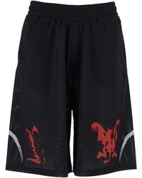 44 Label Group - Shorts With Perforated Design And Elasticated Wai - Lyst