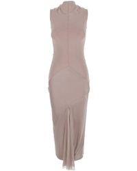 Rick Owens - Dress With Cowl Neckline And Off-Shoulder Design - Lyst