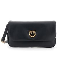 Pinko - Shoulder Bag With Love Birds Plaque Leather - Lyst