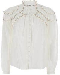 Isabel Marant - 'Christa' Blouse With High Neck And Ruched Neckline - Lyst